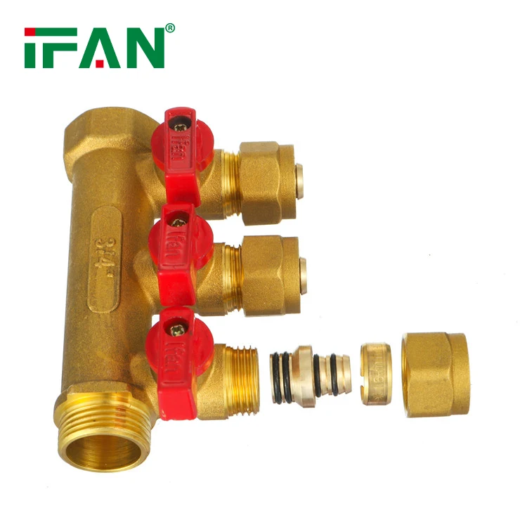 IFAN Factory Water Manifold Brass Forged Floor Heating Water Pipe Fitting Brass Manifold