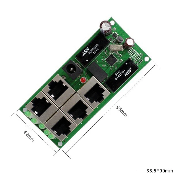 5 Port Switch Module 100mbps 12v/24v switch ethernet customizable network smart switch module/PCB