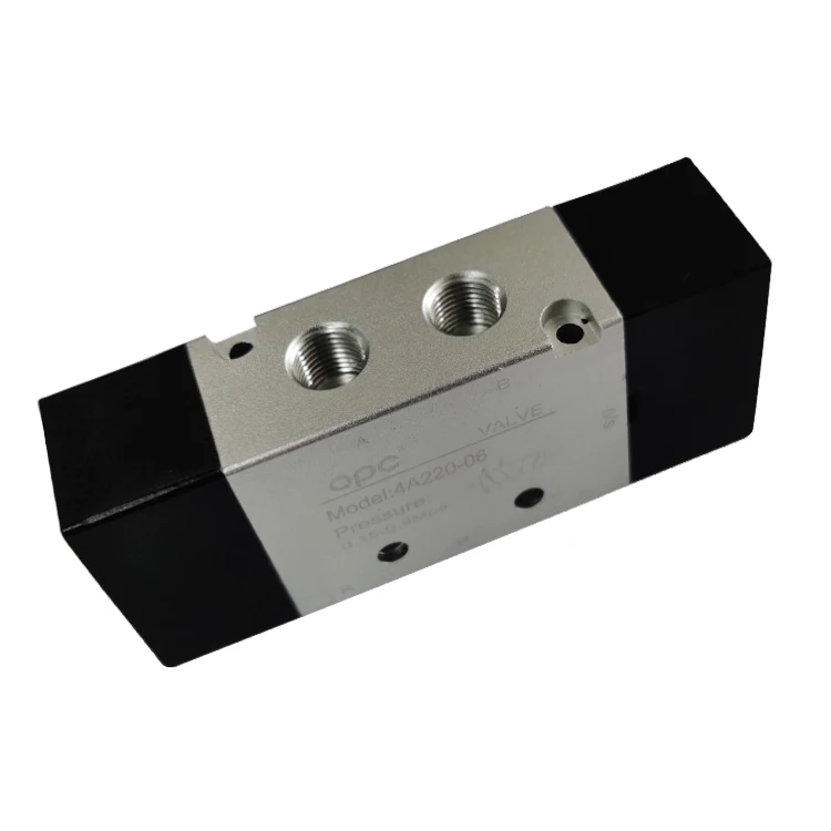 4A200 Series Pneumatic Component Aluminum Alloy 3 position 5 port  Pneumatic Solenoid Valve