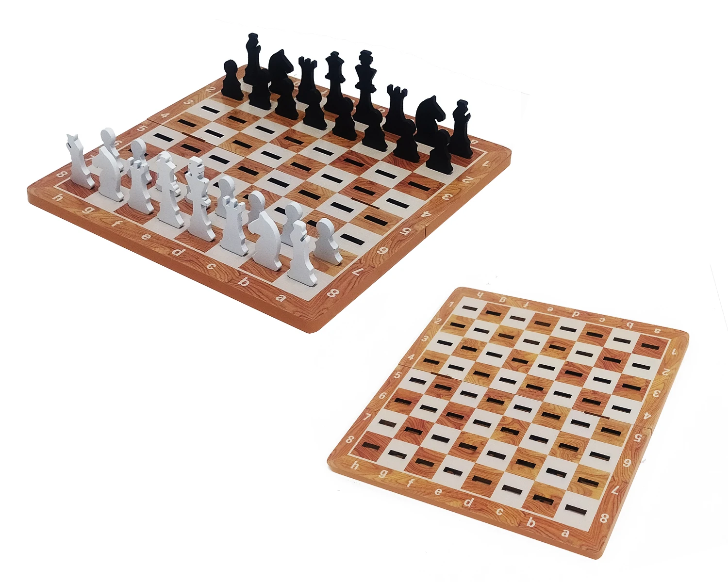 Wooden Chess Games Portable Folding Chess Board Childhood Wooden Chess Game Set