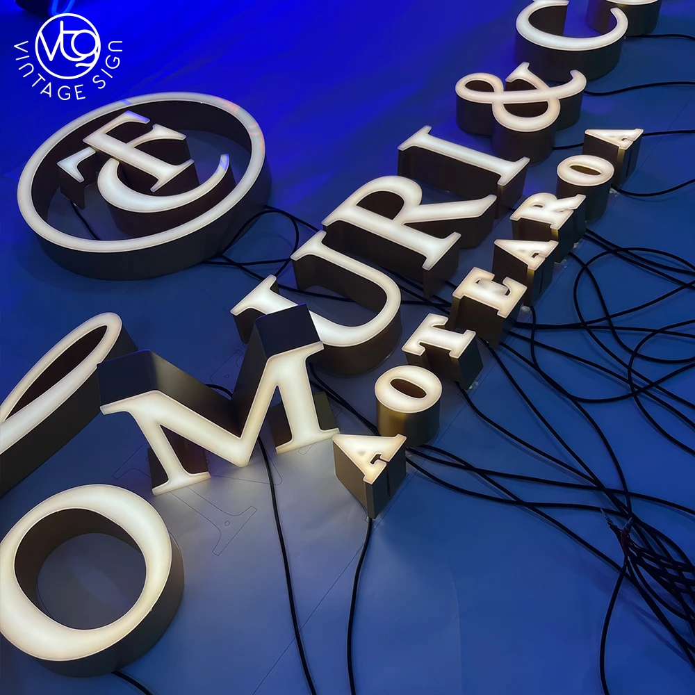 Store Sign Bright Round Advertising Light 3d Acrylic Letters Supplie Front Lit Led Lights Outdoor With High Quality