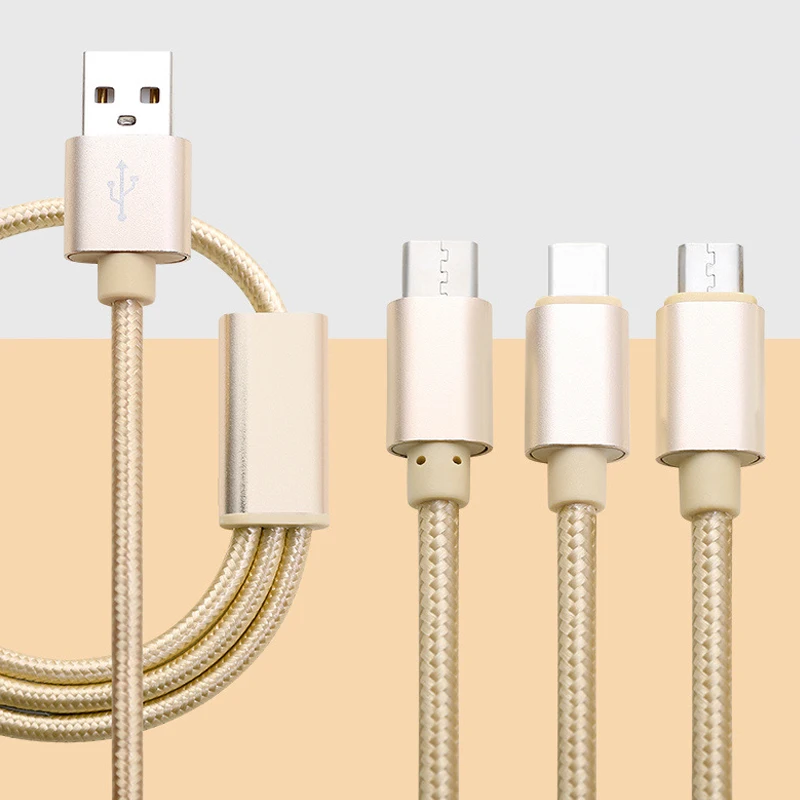  Кабель для передачи данных мобильных телефонов Пользовательские 1 2 м USB кабель с нейлоновой оплеткой линия электропередачи один тремя