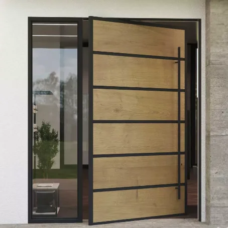 American Standard Security Exterior Doors Retro Solid Wood Entrance With Smart Lock