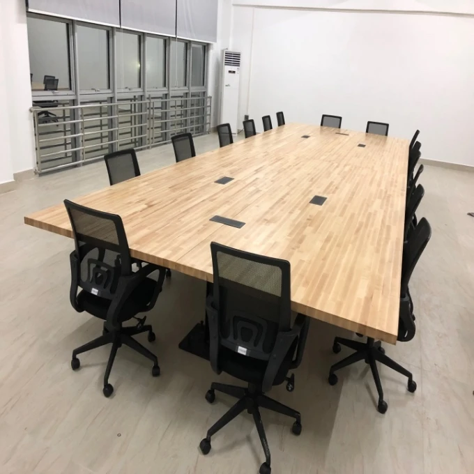 2023 Newest Factory Sell Customized Lacquered Wood Table Top Kitchen 100% Solid Wood