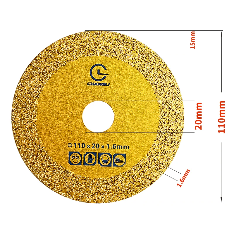 Super Thin OEM 110mm vaccum brazed cutting steel Diamond 4inch Cutter Grinding Saw Blades for Rock Stone Marble Tile