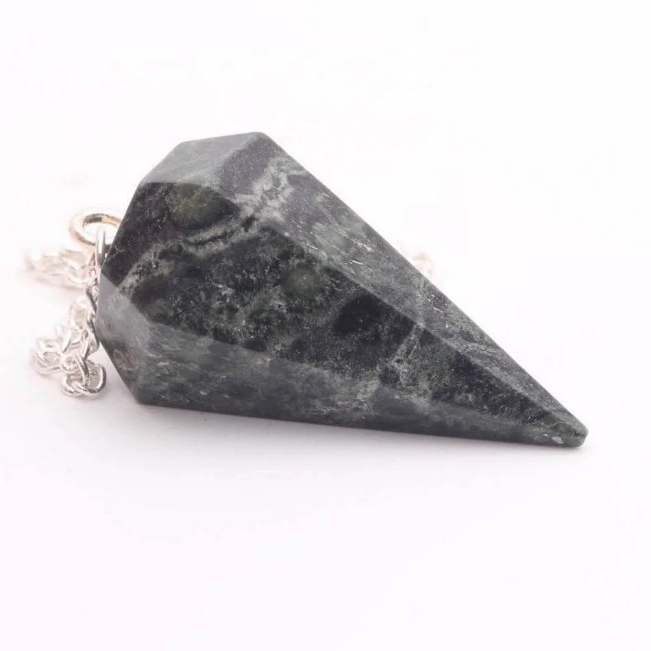 Маятниковые Подвески Kambaba Jasper, ожерелье с шестигранным острым лечебным кулоном рейки Kambaba Jasper, подвеска-капелька