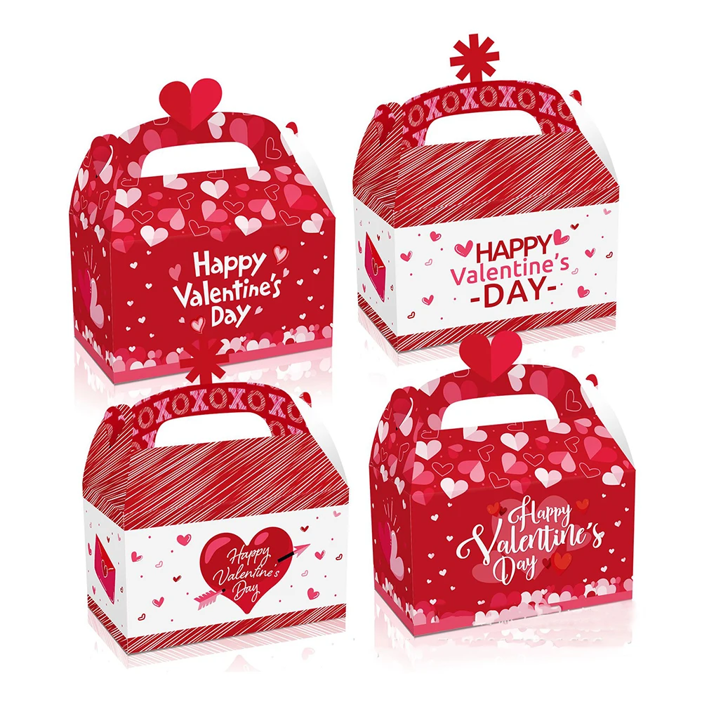 Custom Wholesale Party Favors Goodie Gable Boxes Packaging Recyclable Color Treat Candy Cake Paper Gift Box With Handle