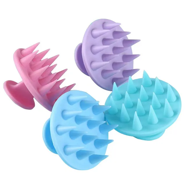 Professional Salon Hair cleaning Brush Manual Silicone Hair Scalp Massage Shampoo Brush detangling hair combs