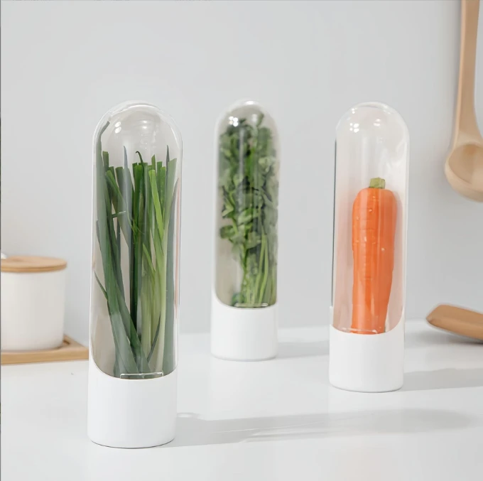 Creative kitchen gadgets Vanilla cilantro crisper box Crush-proof eco-friendly crisper