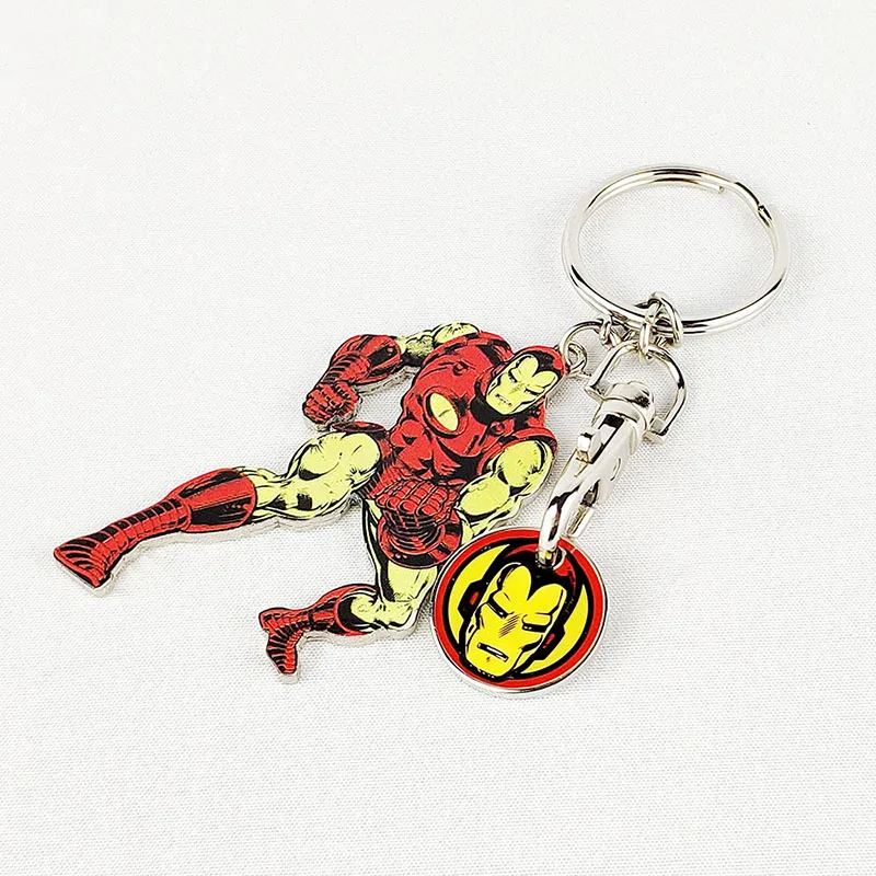 Wholesale Quality Fashion Metal Comic Science Hero Metal Plated Cute Anime Gold 3D Engrave Hard Custom Enamel Captain Keychain