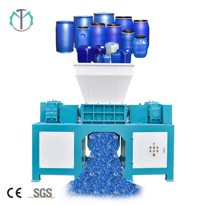 Used Car Motorcycle Tyre Plastic Recycling Machinery Waste Rubber Tires Crushing Double Shaft Shredder Machine For Sale