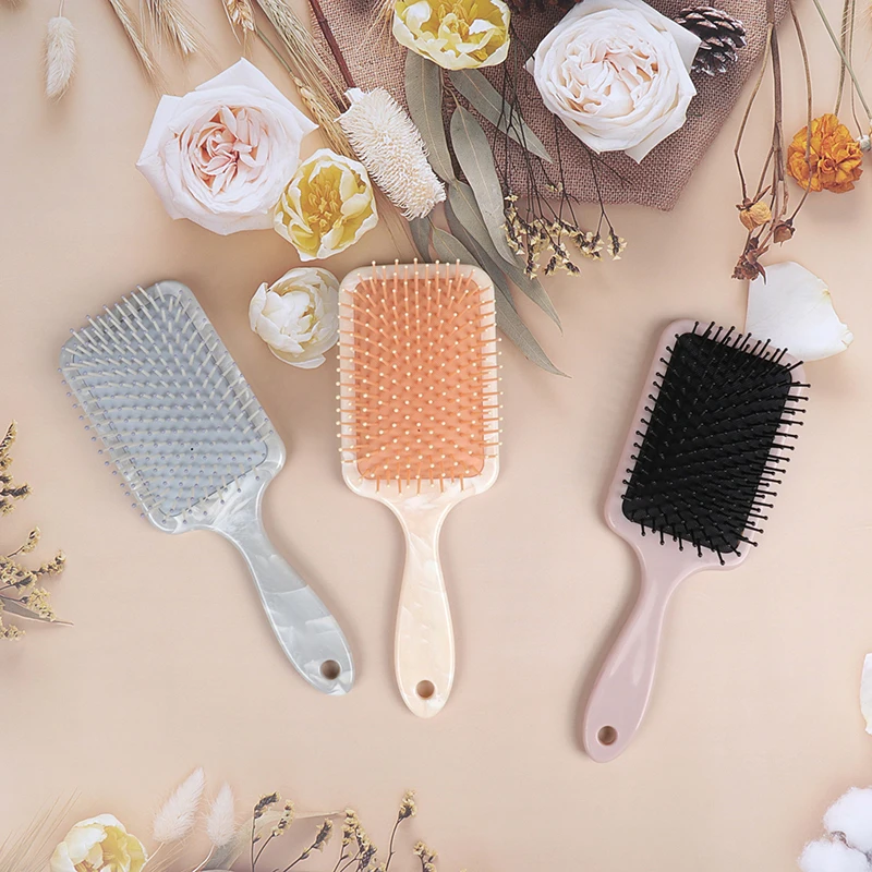 Wholesale Massager Bristle Wet Dry Detangling Hair Brush Retail Hair Care Brush Soft Cushion Nylon Boar Bristle Hair Brush