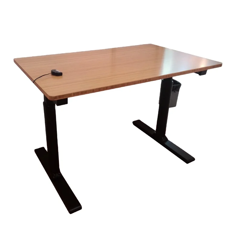 Height adjustable bamboo office table solid  standing bamboo desk top factory