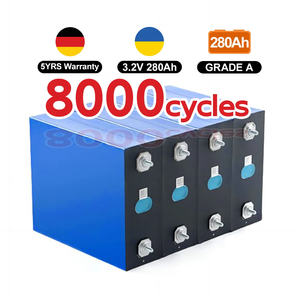 EU/PL Stock DDP ECO-WORTHY 12 В 24 48 280Ah 300Ah LiFePO4 литиевая батарея для самодельного солнечного дома уличного хранения энергии