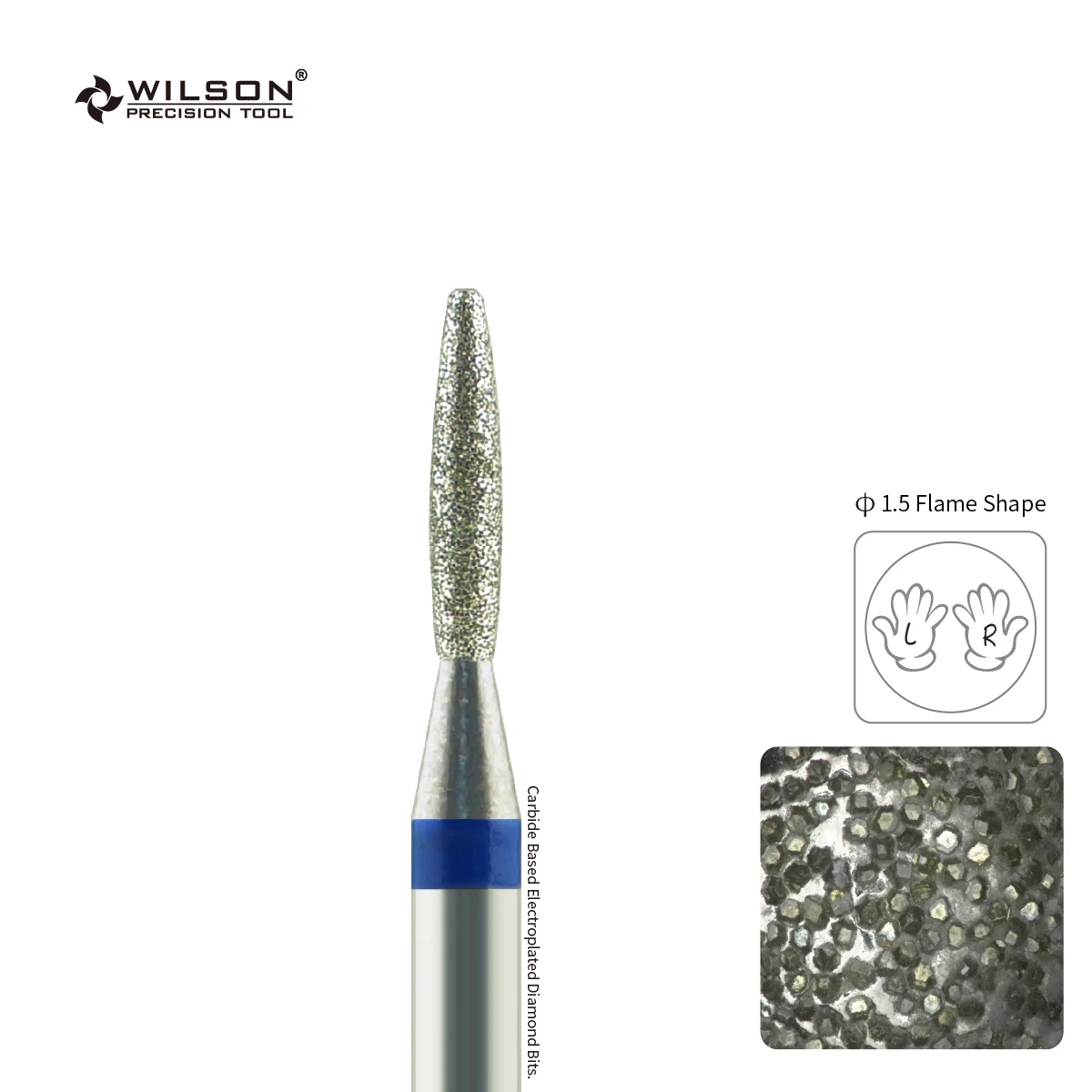 1.5mm Flame Shape Top Quality and Professional Nail Bit New Arrival Well Sun Dental Diamond Bit Dental Bur
