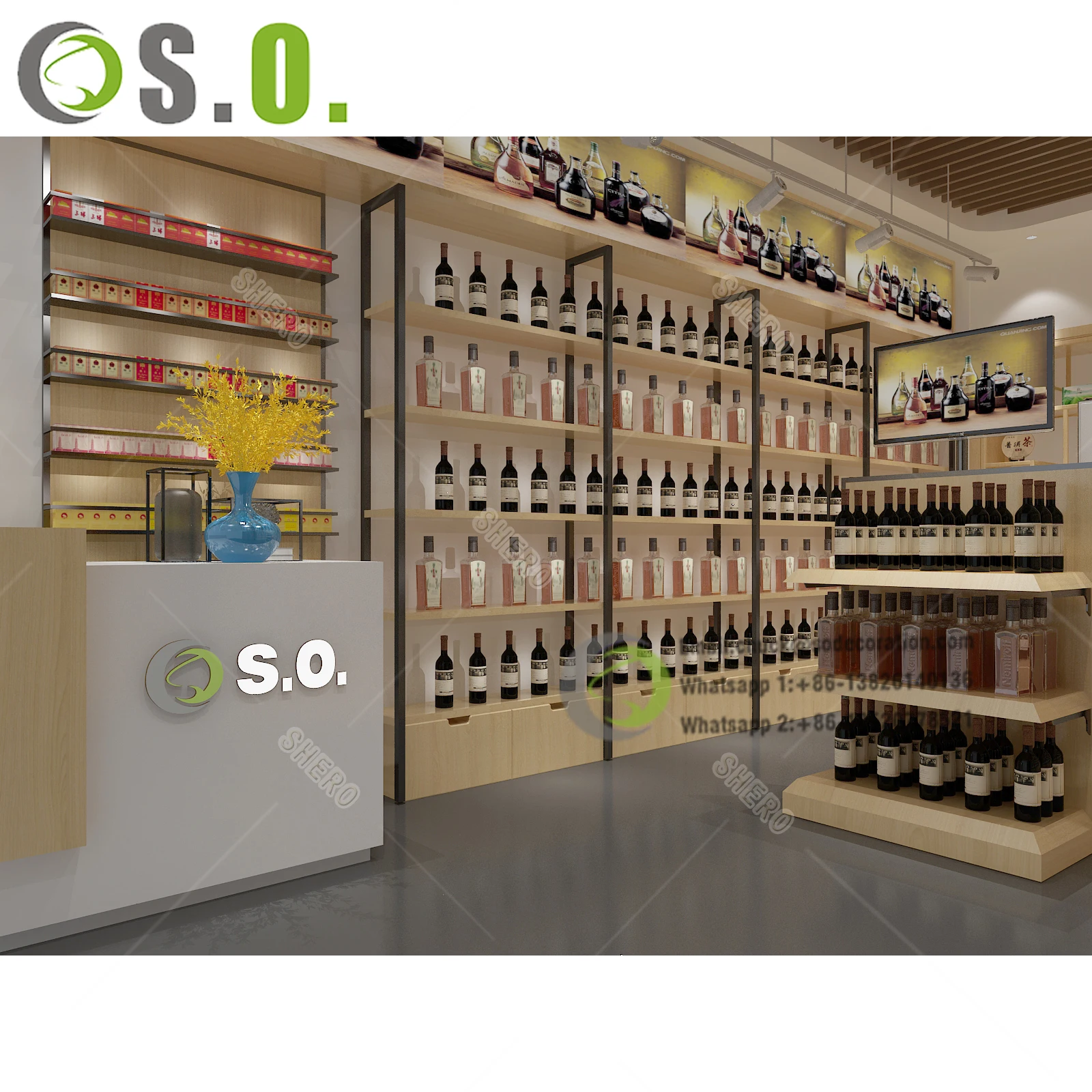 Commercial design cooling stainless steel display racks luxury wall large wine cellar whiskey glass display wine cabinet