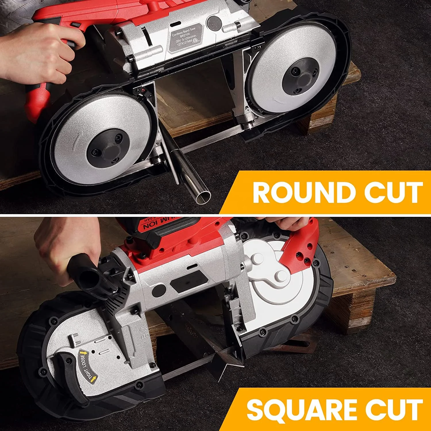 20V 5.0 Ah lithium small portable diy  hand held cordless wood bandsaws band belt saw kit