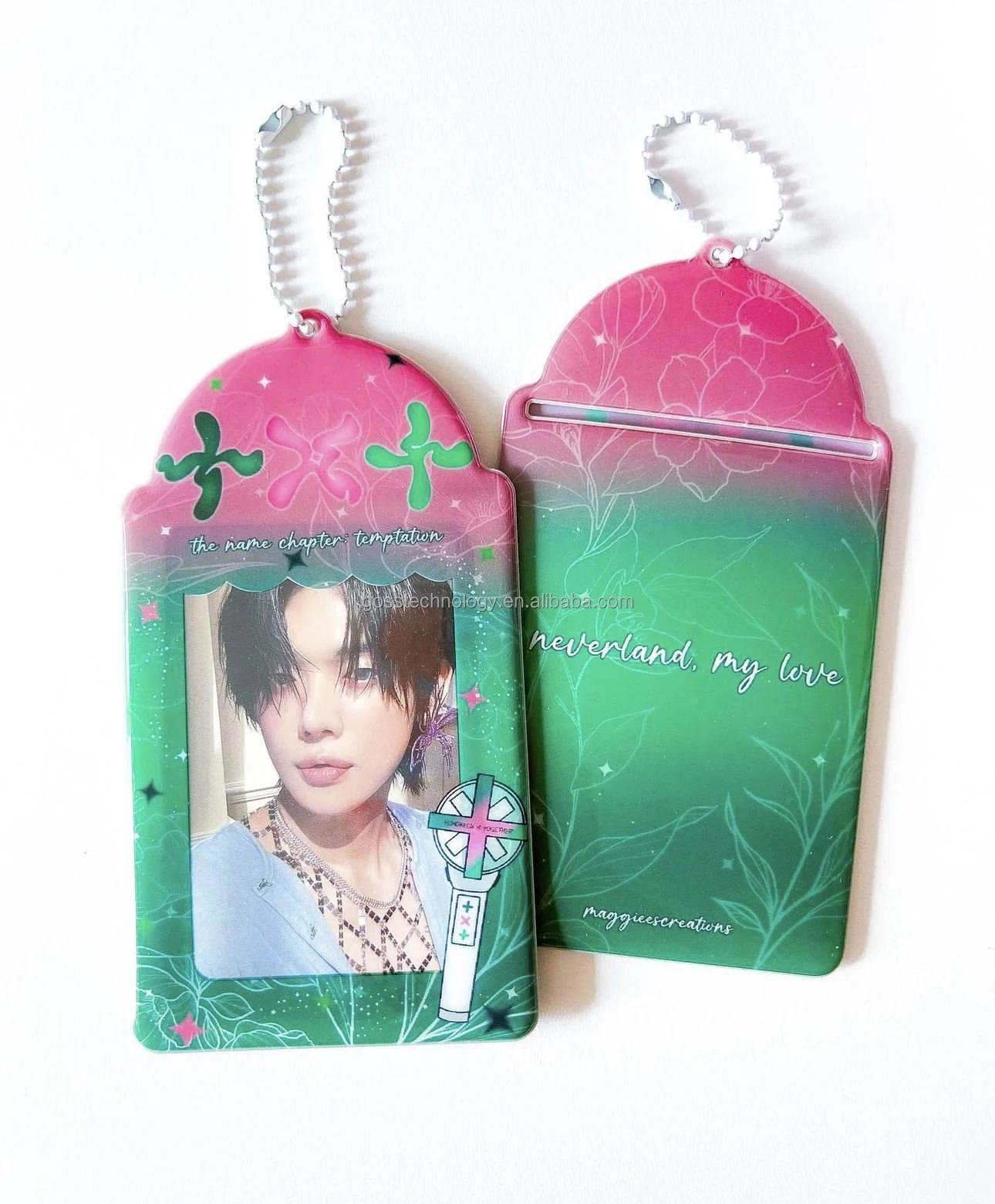 Kpop supplier wholesale photo magnetic card keychain holder custom design kpop PVC photocard holder