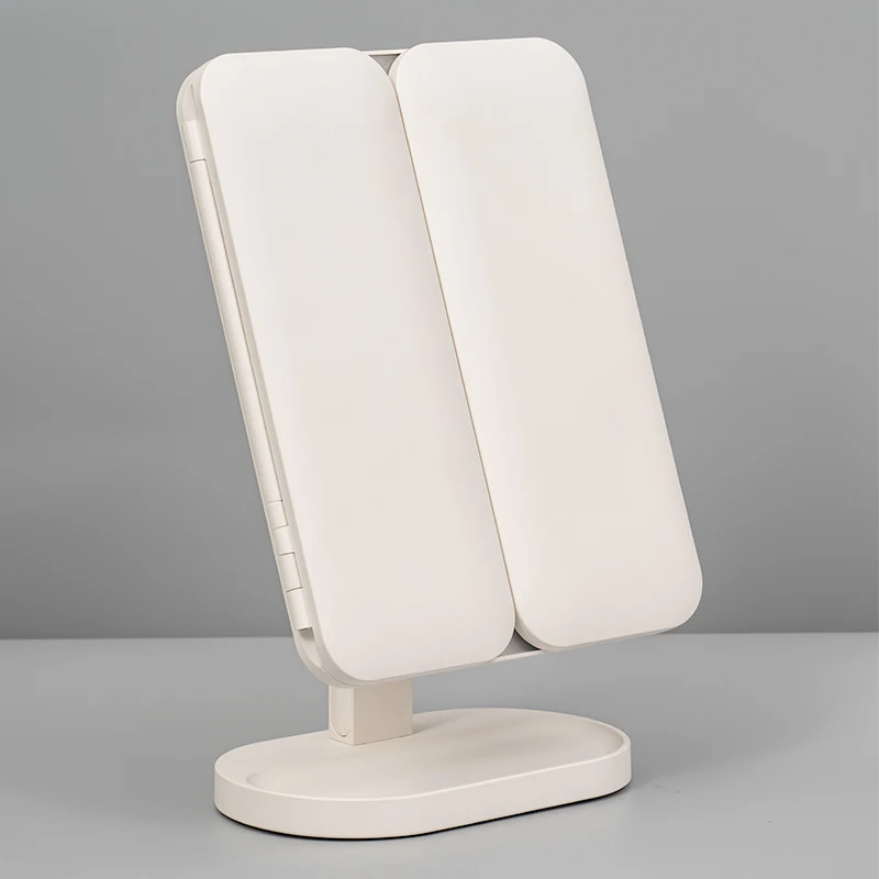 Square Skin Texture Luxury Dry Battery Travel Portable Luxury Custom LED smart makeup mirror