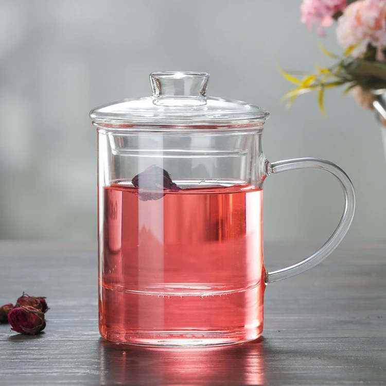 Лучшее качество, термостойкая стеклянная кофейная чашка с крышкой