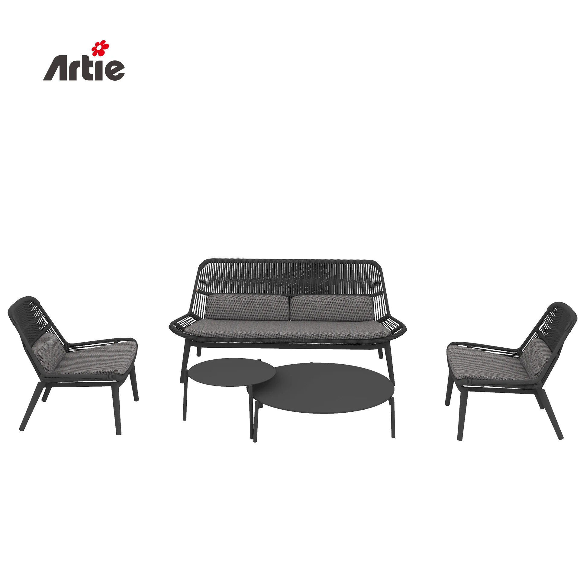 Artie Rattan Furniture Gardening Set Outdoor Sofa Modern Hotel Garden Furniture Sofa Set Luxury Garden Sofa