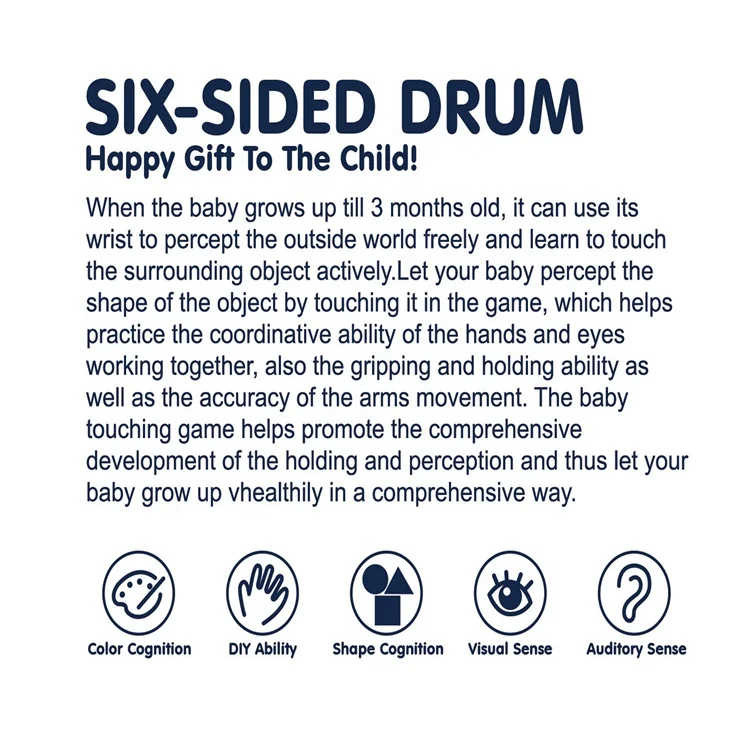 Creation study multifunction six sided drum toys kids education