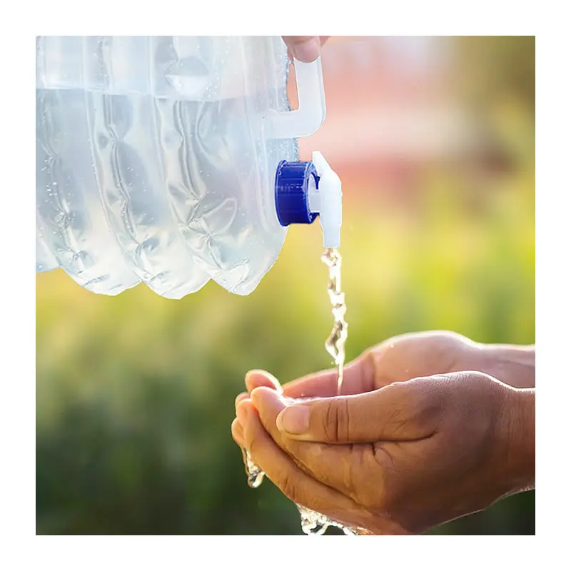 Collapsible Water Container with Tap Outdoor Hiking Foldable Water Bag Camping Water Tank Bucket Folding Bucket