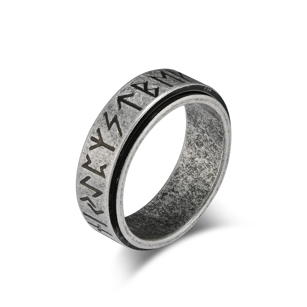 Ювелирные наборы из нержавеющей стали кольца Viking Rune для мужчин и женщин