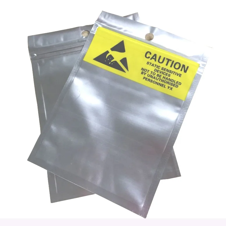 Three Size Seal Flat Bottom ESD Waterproof Hard Driver Pouches Anti-Static Shielding Packaging Bag for  Battery Package