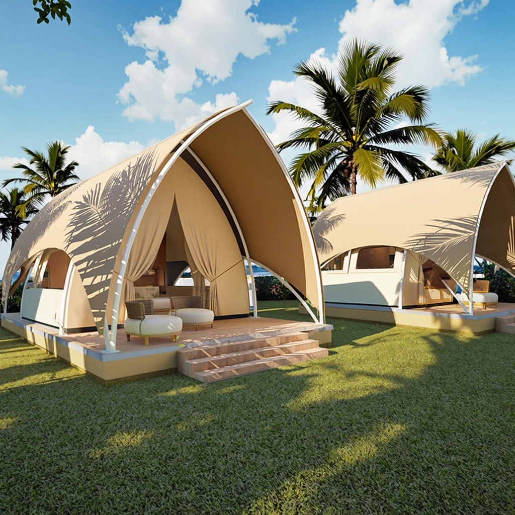Оптовая Продажа с фабрики кемпинговая палатка из ПВХ гостиница ванной комнатой роскошная глэмпинг сафари курортная Парусная гостиничная