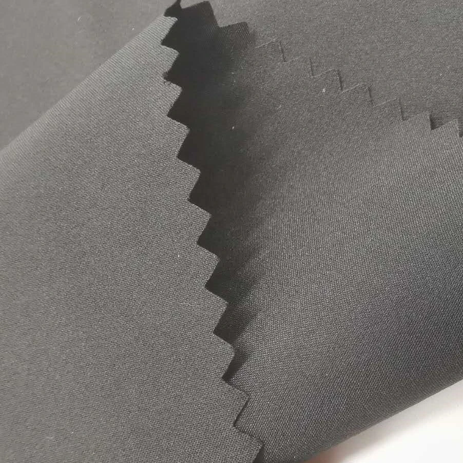 Wholesale custom 75GSM 50D Polyester 4 way stretch without spandex fabric for trousers garment