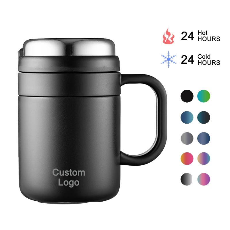 TAFUCO Amazon Hot Selling Termos 500 ML Black thermos Cold Tea Reusable Coffee Cup Insulated Stainless Steel Cups Vacuum Cup