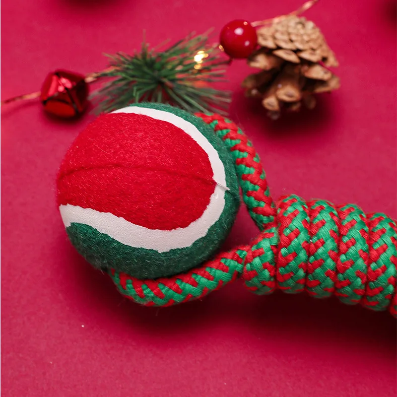 2021 Amazon Hot Selling Christmas Pet Toys Cotton Chew Ball