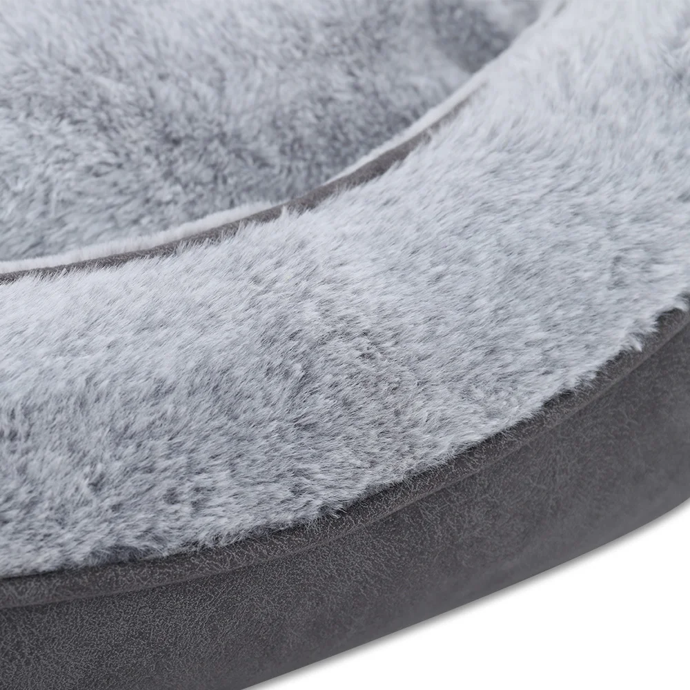 wholesale manufacturer soft luxury plush pet cushion round cat dog bed pet furniture