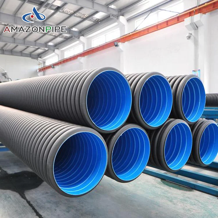 Factory Sale HDPE double wall corrugated pipe diameter 200 300 400 500 600 700 800 mm sn8 sn4