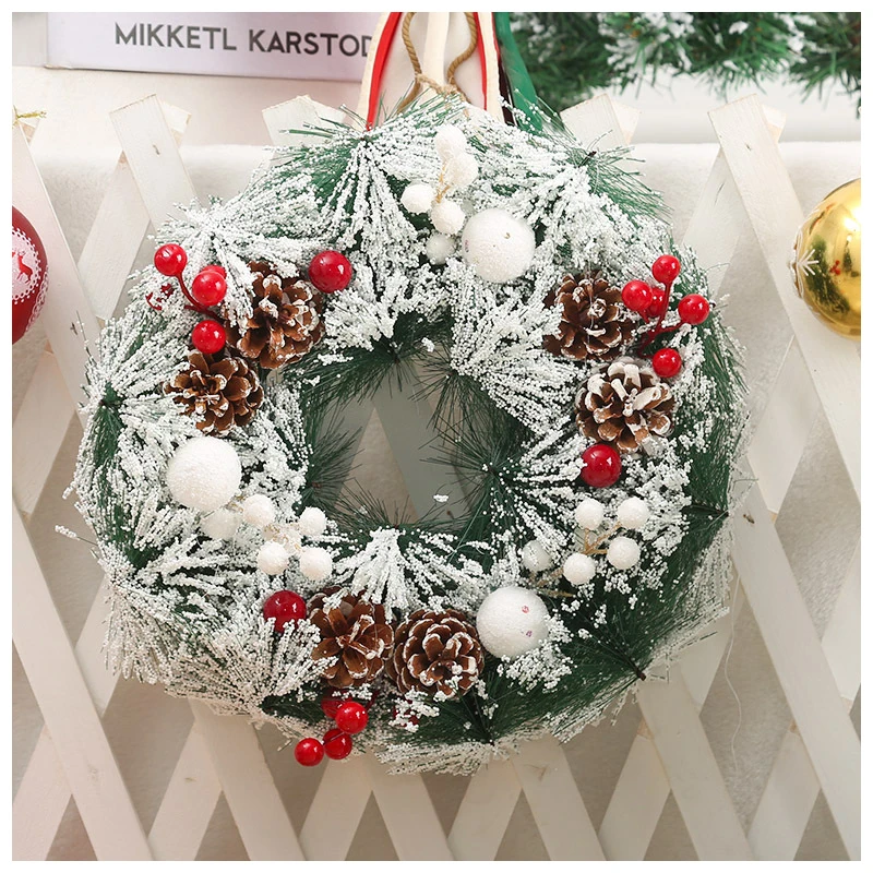 A37 Handmade 30cm Christmas Rattan Wreath Door Hanging New Year Hotel Shopping Mall Christmas Pendant for Parties