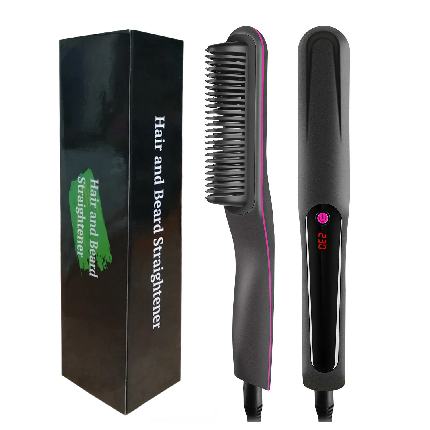 3 In 1 Multifunctional Hot Brush Comb Straightening And Curling Hair Straightener 2021 Brush Hair Steamer Straightener