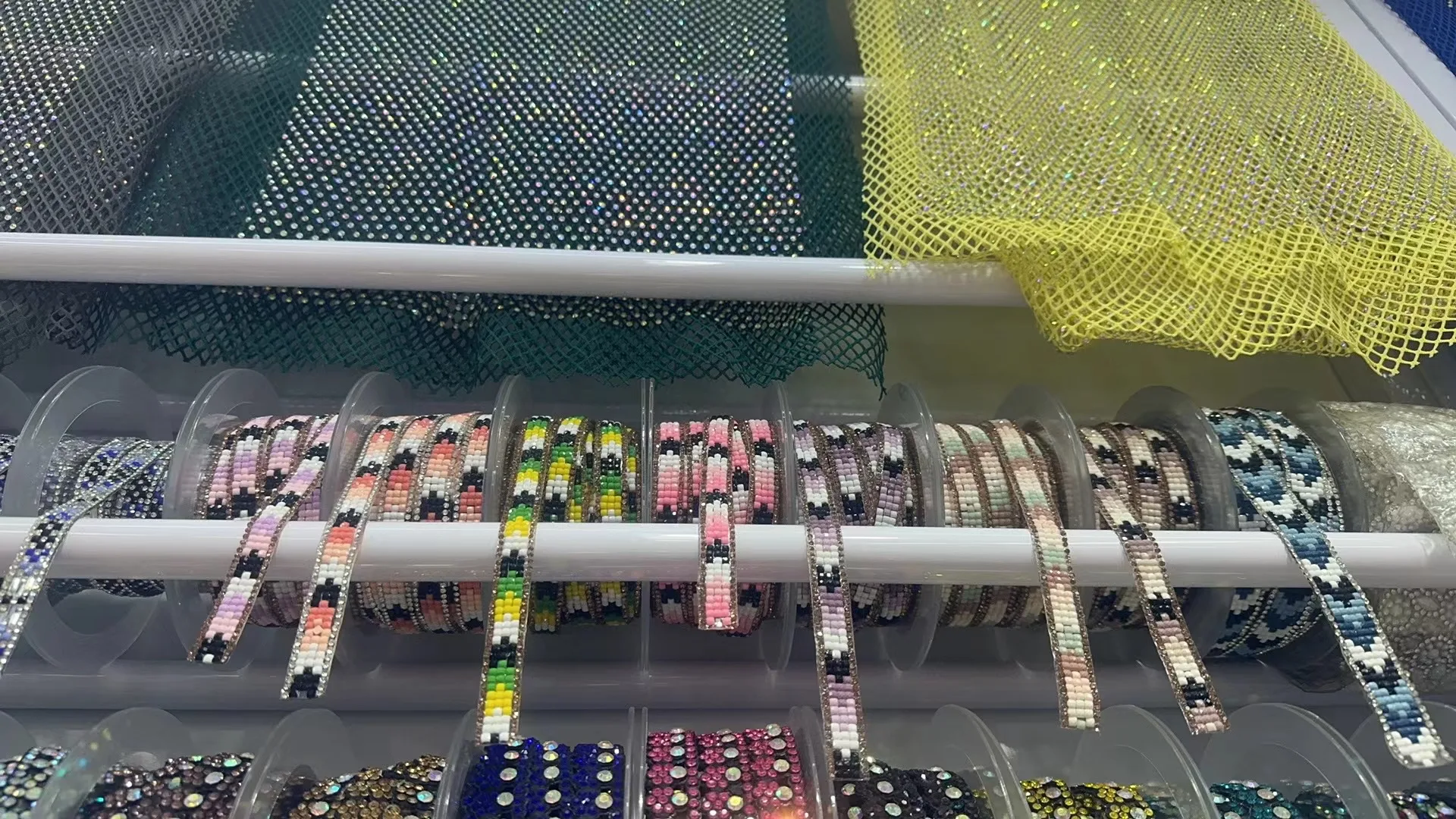 Hot Sale Rhinestone Cotton Cord String Tube Rope Tape For Shoe Decoration