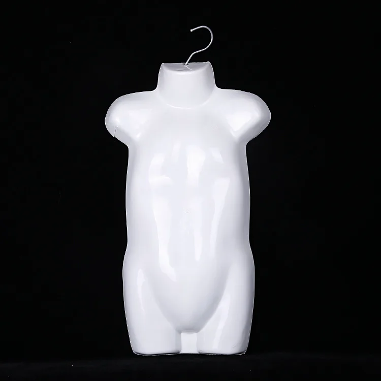 Original Factory Wholesale White Plastic Big Children/Kids Half Body Mannequin with Hanger Hook for Display Show Room