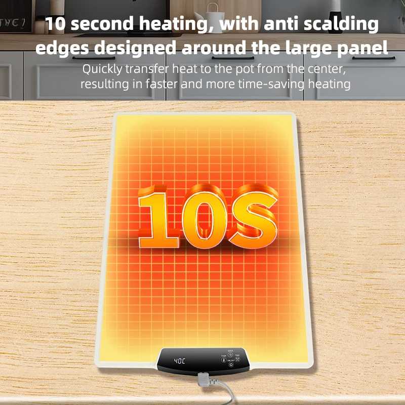 Smart portable household foldable thermostatic heating silicone food heating tray Food Warmer