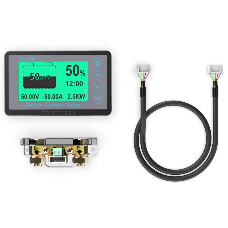 TF03K DC 8-120V 100/350/500A Battery Capacity Tester Voltage Current Display Coulomb Counter Meter for Electric Car Touring Car