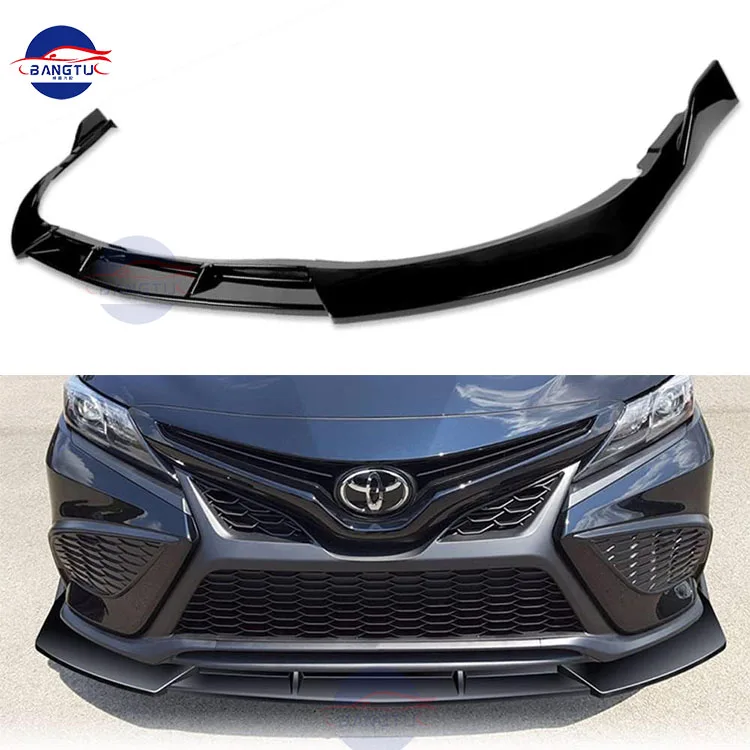 Front Bumper Lip fit for 2021 2022 2023 Toyota Camry SE XSE Model, Lip Spoiler Air Chin Body Kit Splitter, ABS, Glossy Black