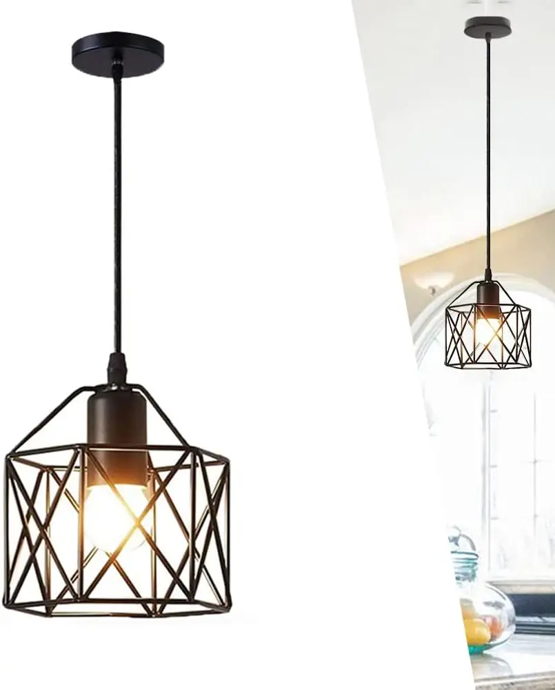 Nordic Vintage Style Iron pendant light E27 Base rustic chandeliers for high ceilings