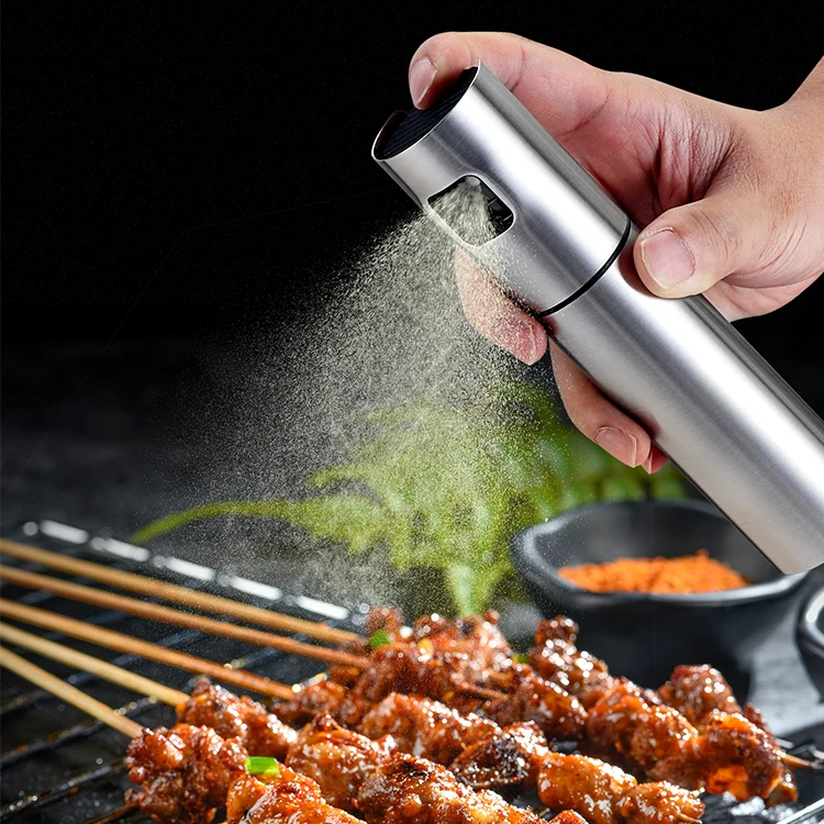 Stainless Steel Sprayer Olive Oil 100ml Salad Cooking Barbecue Leakproof Oil Sprayer Oil Bottle Sprayer