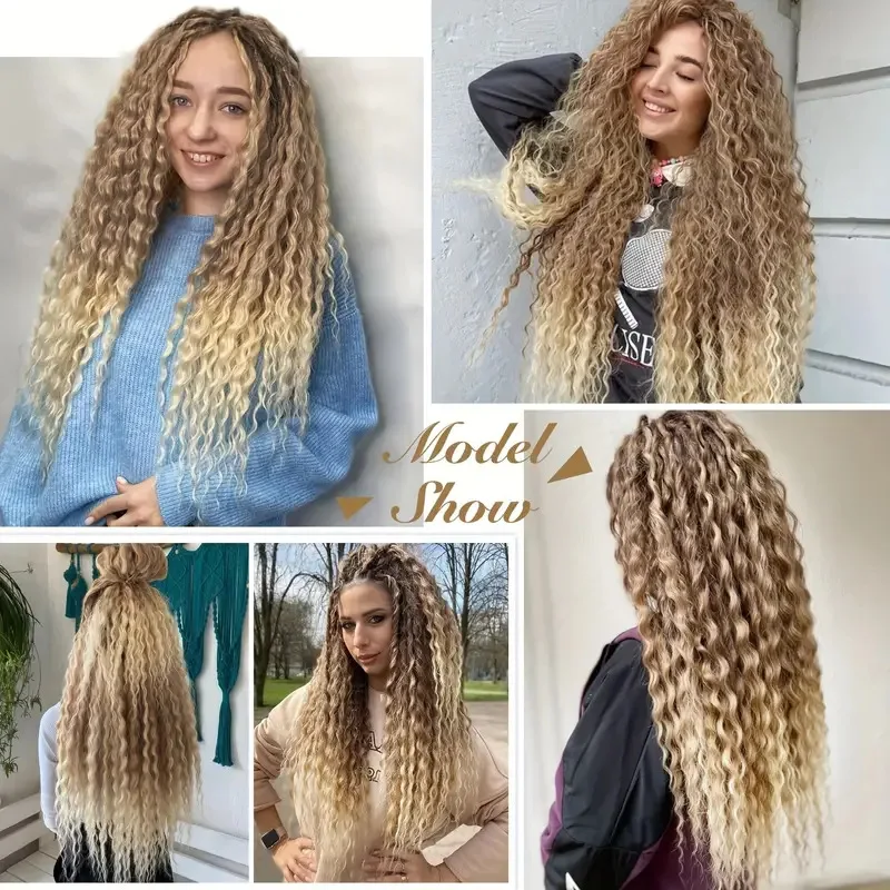 24-Inch Soft Handmade Synthetic Dreadlock Extensions 10 Strands/Pack with Curly Ends High Temperature Fiber Braids Locs SE Brand