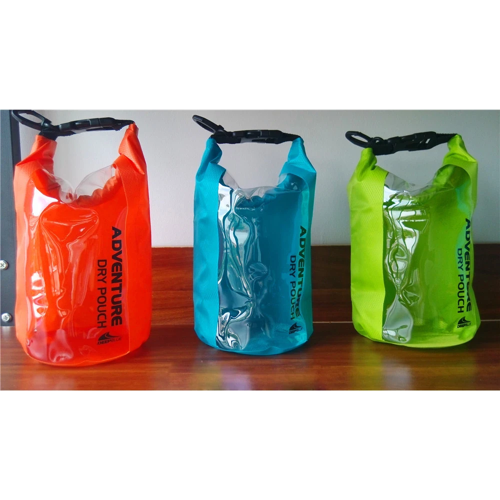 Color customized logo bag super light 210t polyester outdoor waterproof dry bag with mountaineering buckle