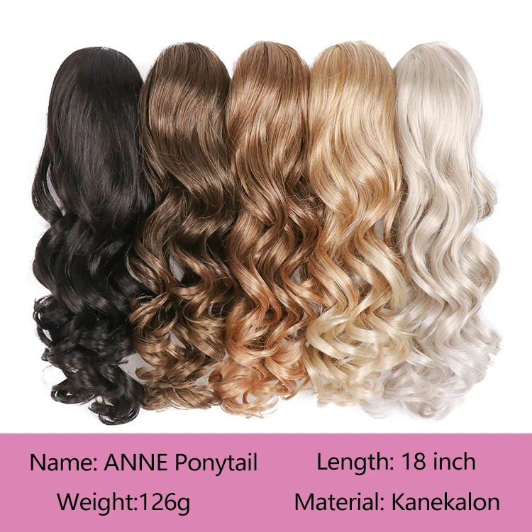 Julianna Japanese Synthetic Synthetique For Women Claw 28 Inch ExtenSions Light Brown Drawstring Ponytail Hair Blond