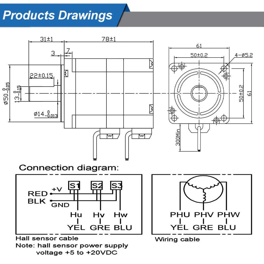 12v 24v 36v 48v High Quality Durable Steady-state Speed Error Small Micro Mini Controller Brushless DC Bldc Motor 30w upto 2000w