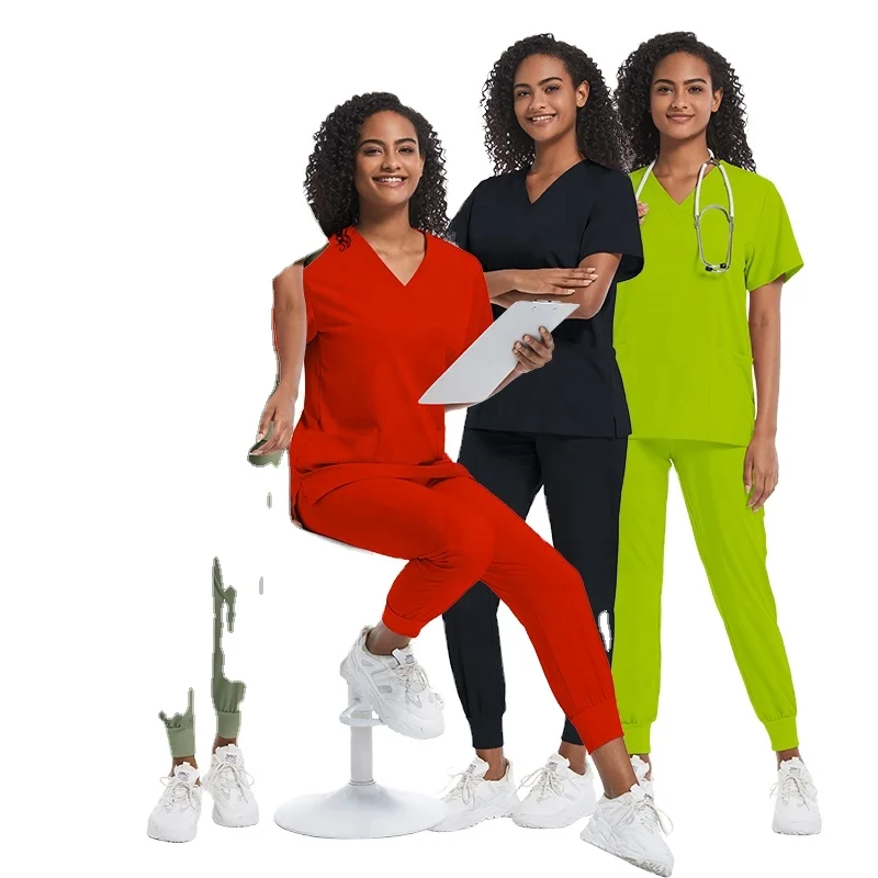 Customizable Fast-Dry Stretchy Fabric Long Leg Jogger Nursing Scrubs Unisex Surgical Targeted Colors Hot Days OEM Hospital