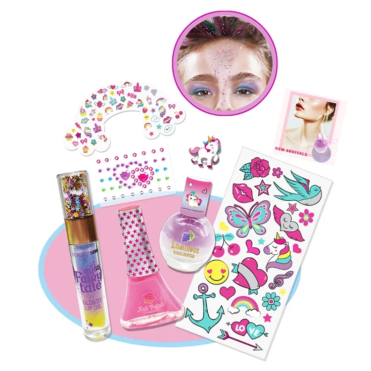 2023 Children makeup  Fashion nail art nail polish Makeup Toys body art waterproof temporary tattoo female body art tattoos